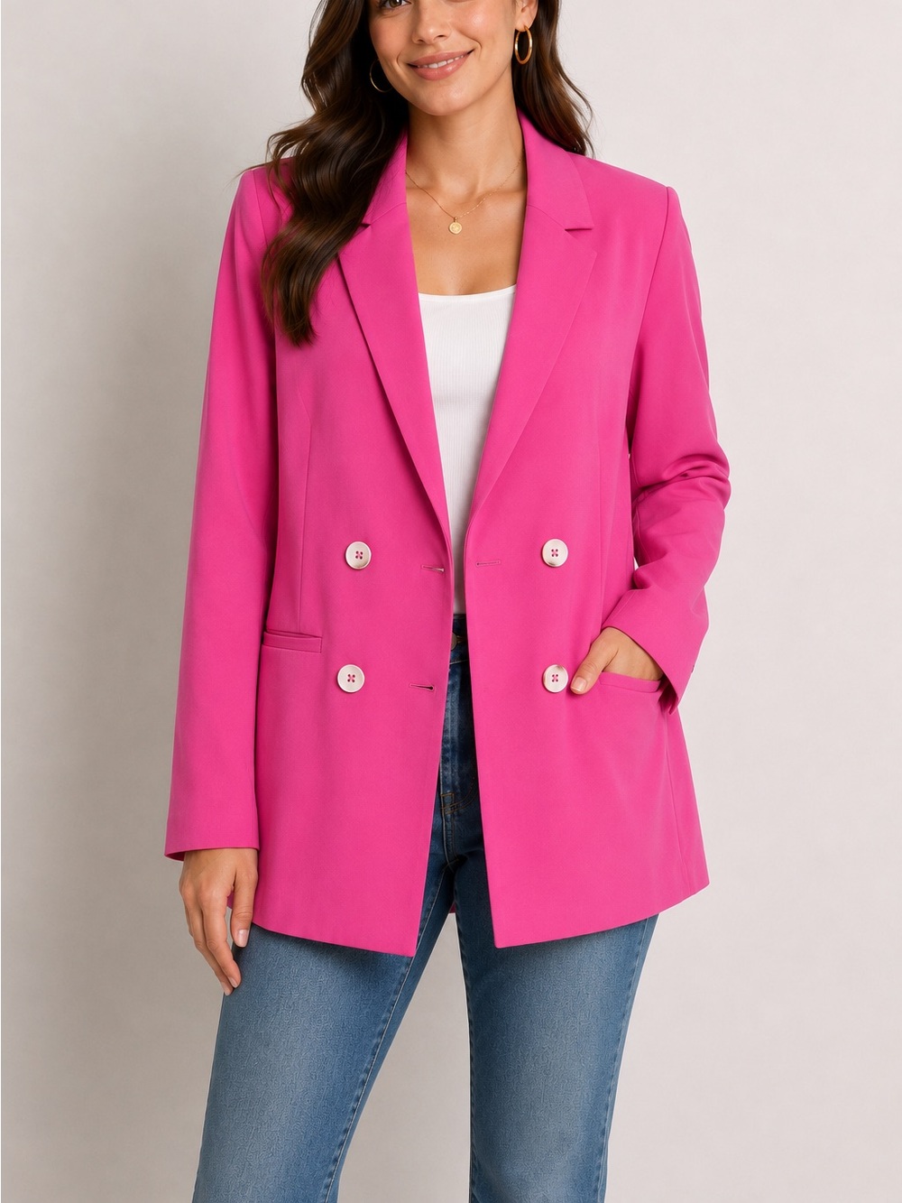 Sanctuary Women’s Large Oversized Pink Boyfriend Blazer Relaxed Fit Business